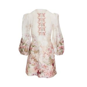 Zimmermann Dancer Hummingbird Long Sleeve Mini Dress